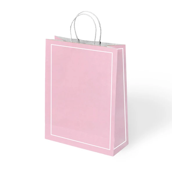 Büküm Saplı Kraft Kağıt Çanta 25x31x12 cm Pakette 24 Ad ürün görseli 1