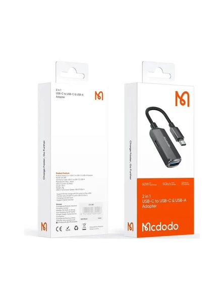 Mcdodo CA-2830 2in1 Usb Typec+Usb-A 3.0 Dönüştürücü - Resim 5