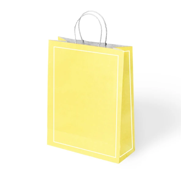 Büküm Saplı Kraft Kağıt Çanta 25x31x12cm Pakette 24 Ad ürün görseli 1