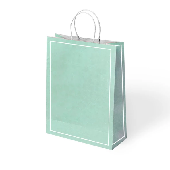 Büküm Saplı Kraft Kağıt Çanta 25x31x12 cm Pakette 24 Ad ürün görseli 1