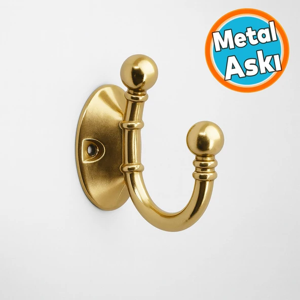 Metal Askı Bronz Vestiyer Dolap Askılık Askılığı Duvar Banyo Mutfak Elbise Kıyafet Çanta Askısı ürün görseli 1