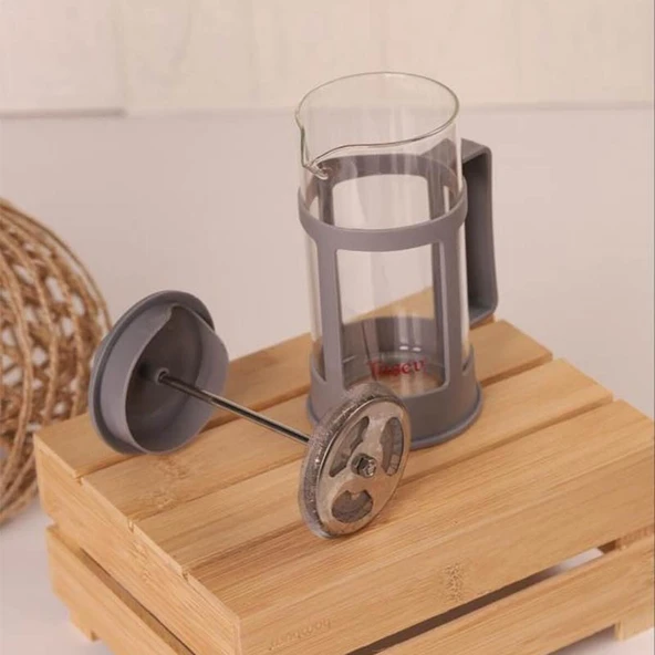 Bambum Magic French Press 350 Ml Gri - Resim 4