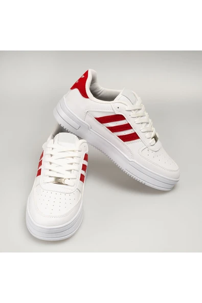 Beyaz-Kırmızı Dassler Spor Ayakkabı Unısex Sneaker ürün görseli 1