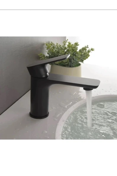 rones Lavabo Bataryası Silver Mat Siyah Design Lavabo Armatür ürün görseli 1