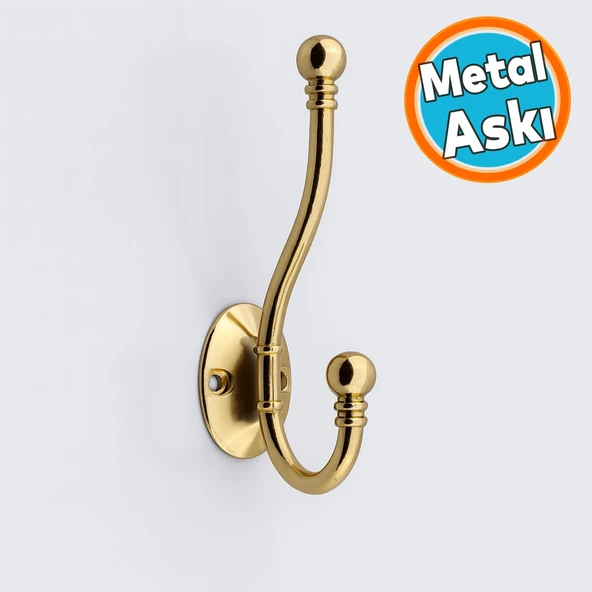 Metal Askı Bronz Vestiyer Portmanto Dolap Askılık Askılığı Duvar Banyo Mutfak Elbise Kıyafet Askısı ürün görseli 1