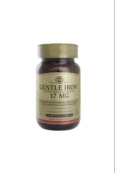 Solgar Gentle Iron 17mg 90 Kapsül ürün görseli 1