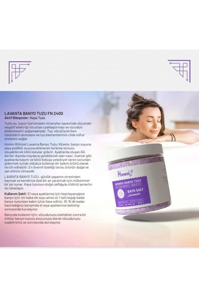 HOMM BİTKİSEL Lavanta Banyo Tuzu 250 gr - Resim 2