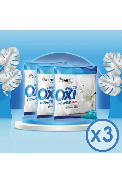 HOMM CLEAN Homm Bitkisel CLEAN OXI Power Beyazlar İÇİN 500 gr Leke Çıkarıcı 3 ADET ürün görseli 1