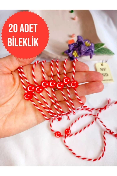 20 ADET AYYILDIZLI FİMO MARTENİÇKA BİLEKLİK ŞANS ARKADAŞ SEVGİLİ EŞ ÇOCUK HEDİYE BAHAR BİLEKLİĞİ ürün görseli 1