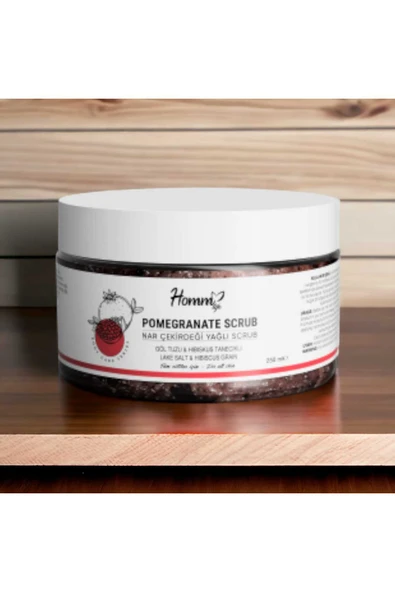 HOMM BİTKİSEL HOMM BİTKİSEL NAR ÇEKİRDEĞİ YAĞLI BİTKİ TANECİKLİ SCRUB 250 ML ürün görseli 1