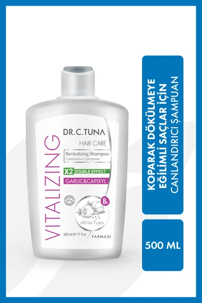 FARMASİ Dr. C. Tuna Vitalizing Sarımsak & Capixyl Koparak Dökülen Saçlar Için Canlandırıcı Şampuan 500 ml ürün görseli 1