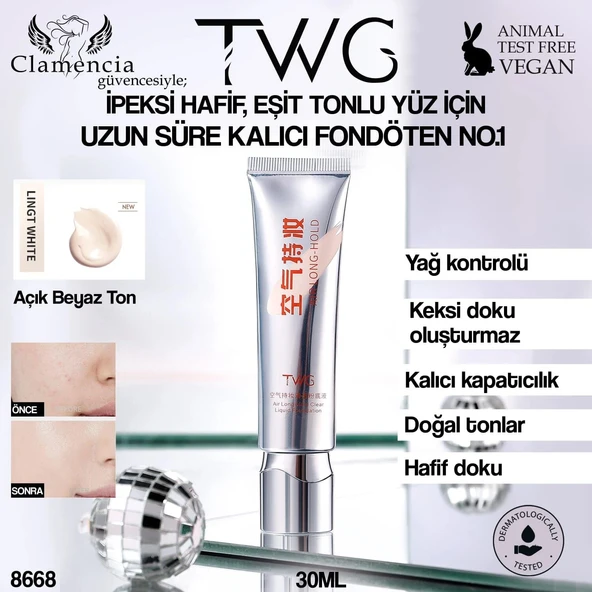 TWG Uzun Ömürlü Kalıcı Fondöten- Naturel Beyaz 30ml ürün görseli 1