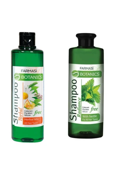 FARMASİ Farması Botanıcs Herbal Mıx Şampuan 500 Ml + Isırgan Özlü Şampuan 500 Ml 2 Li Paket ürün görseli 1