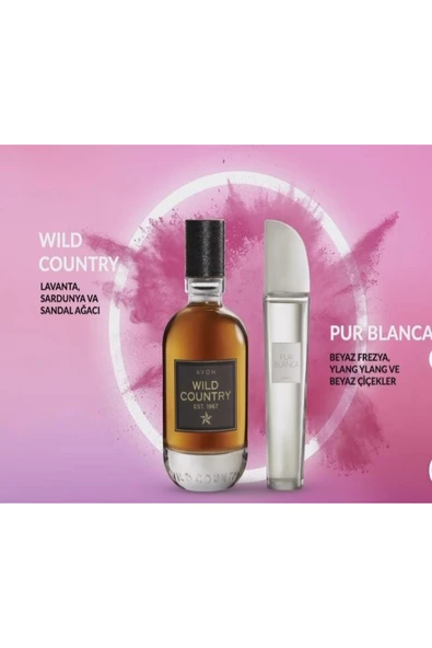 AVON Pur Blanca 50 Ml Kadın Parfüm ve Avon Wild Country EDT 75 ml Erkek Parfüm 2li set ürün görseli 1
