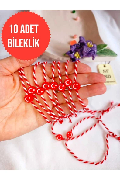 10 ADET AYYILDIZLI FİMO MARTENİÇKA BİLEKLİK ŞANS ARKADAŞ SEVGİLİ EŞ ÇOCUK HEDİYE BAHAR BİLEKLİĞİ ürün görseli 1
