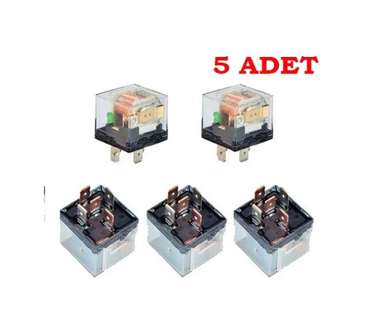 5 Adet Üniversal Röle 40 Amper Şeffaf 5 Uçlu 12V Role N11.2878 ürün görseli 1