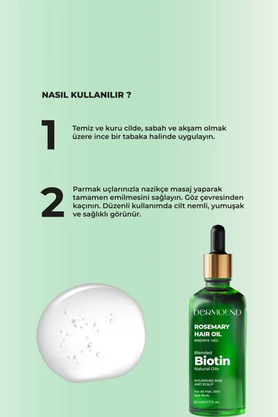 Dermoend Biotin Saç Bakım Yağı ve tarak - Resim 2