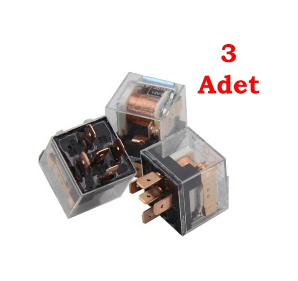 Şeffaf Üniversal Mini Röle 40 Amper 3 Adet Şeffaf 5 Pin 12V ürün görseli 1