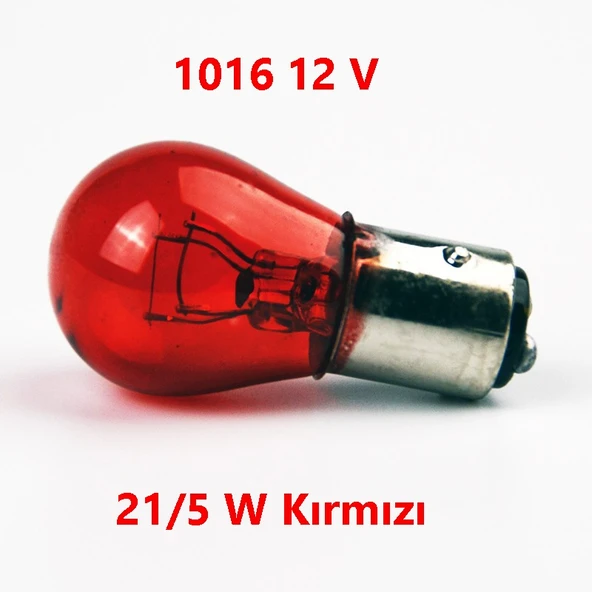 1016 21W 5W 12V Çift Duy Yakın Tırnak Ampül Kırmızı 1 Adet N11.3157 ürün görseli 1