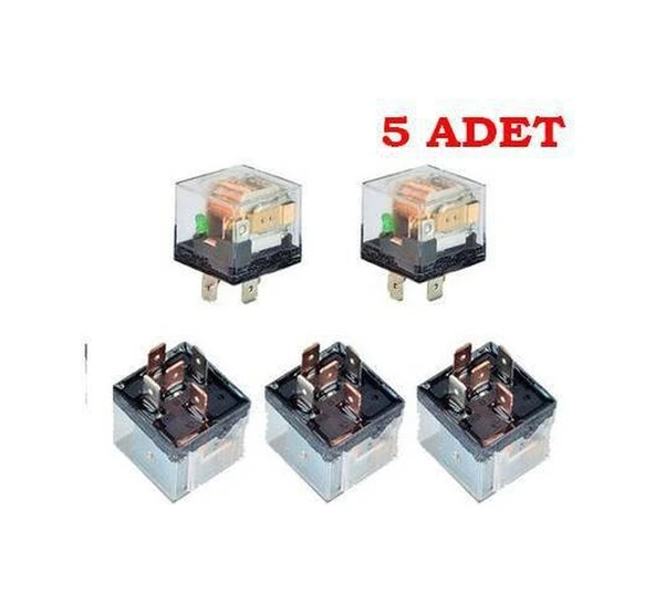 5 Adet Üniversal Röle 40 Amper Şeffaf 5 Uçlu 12V Role N11.2877 ürün görseli 1