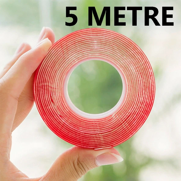 Çift Taraflı Bant Slikonlu 10 MM X 5 Metre Süper Güçlü ürün görseli 1