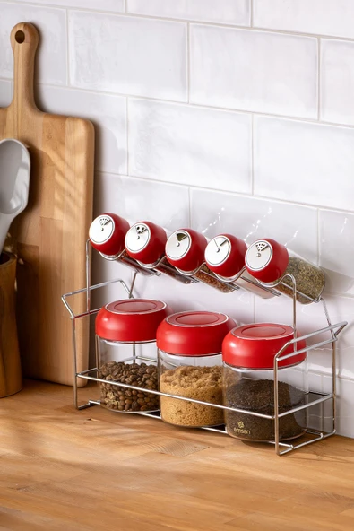 Simple Standlı Baharatlık Seti 8'li ürün görseli 1