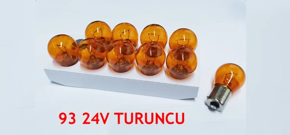 24 Volt 21 Watt Sinyal Stop Ampulu Turuncu 93 21W Düz Tırnak ürün görseli 1