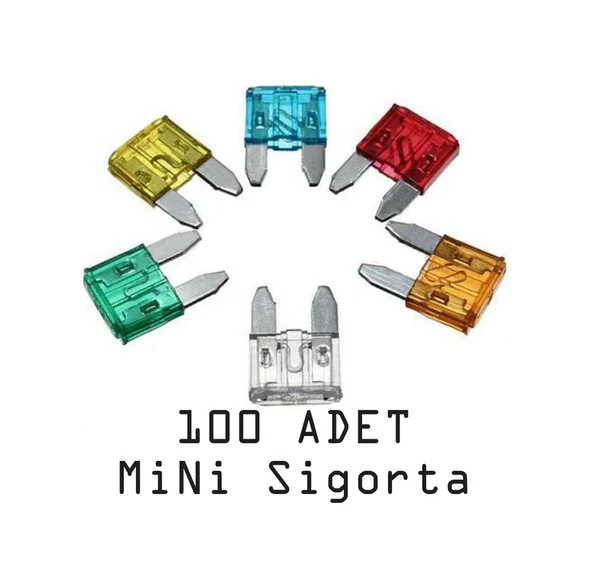 Mini Bıçak Sigorta 100 Adet Karışık 7.5 10 15 20 25 30 Amper N11.879 ürün görseli 1