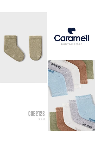 Caramel Pamuklu Erkek Bebek 5'li Çorap 0-3 Ay CRML.COE2123 ürün görseli 1