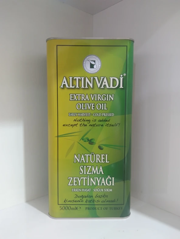 Altınvadi 5 Lt Teneke Naturel Sızma Zeytinyağı Erken Hasat & Soğuk Sıkım ürün görseli 1
