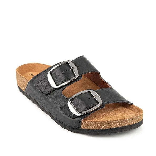 Hush Puppies Chioma 625210 Hakiki Deri Kadın Terlik Siyah ürün görseli 1