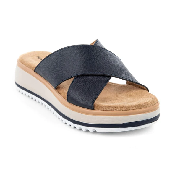 Hush Puppies Hou 624203 Hakiki Deri Kadın Terlik Lacivert ürün görseli 1