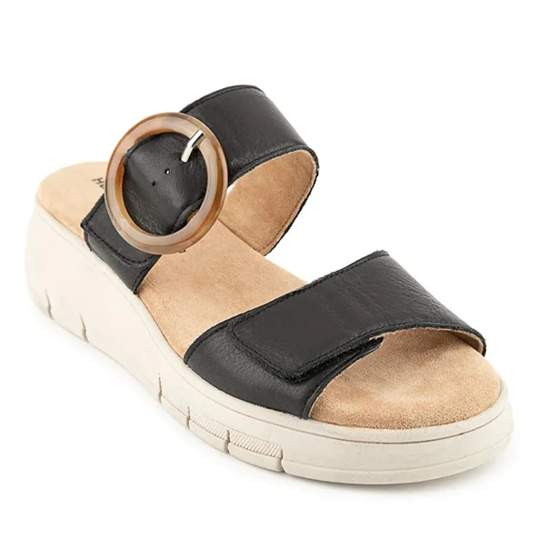 Hush Puppies Pigem 625207 Hakiki Deri Kadın Terlik Siyah ürün görseli 1