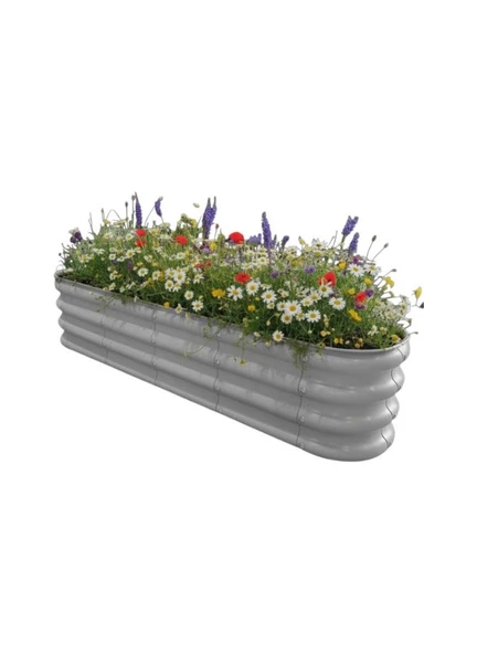 Modüler Yükseltilmiş Bahçe Sebze Yatağı ve Çiçeklik NO:3V2 (140X34) Gri ürün görseli 1