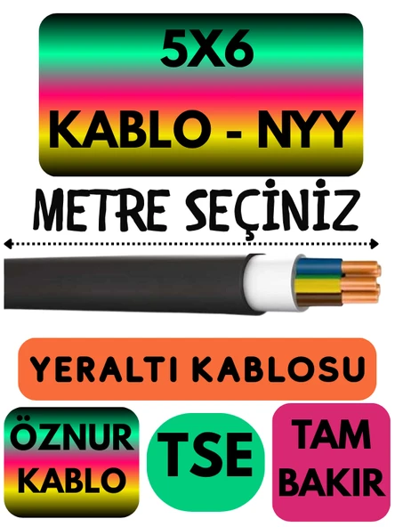Öznur 5X6 NYY (Yeraltı Kablosu) Metre Seçenekli ürün görseli 1