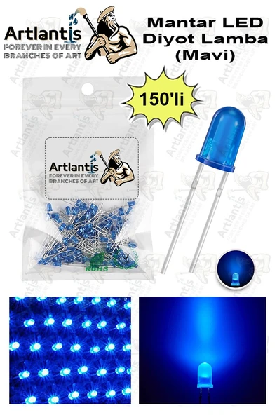 Mavi Mantar Led Diyot Lamba 150 li 1 Paket Mavi 4.8 mm Mini Mantar Led Lamba Deney Bilim Proje Arduino Işığı ürün görseli 1