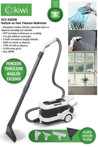 PTTAVM: Kiwi KCC-4325W Pencere Temizleme Aparatlı Koltuk Halı