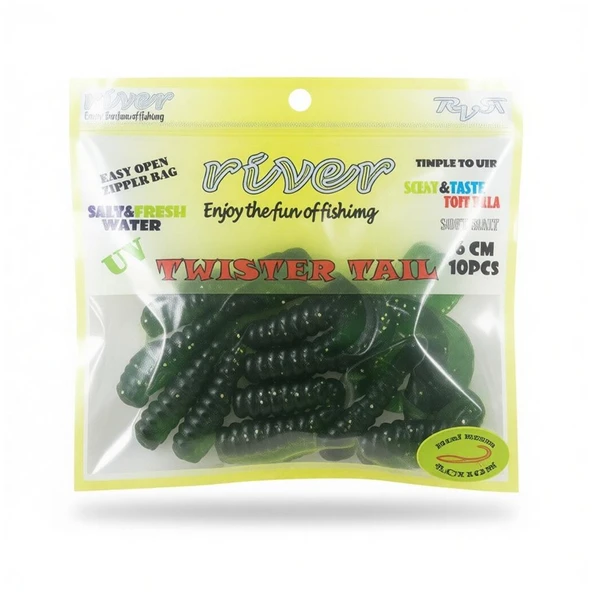 River Twister Tail Sandworm 6cm Silikon Yem - Resim 10