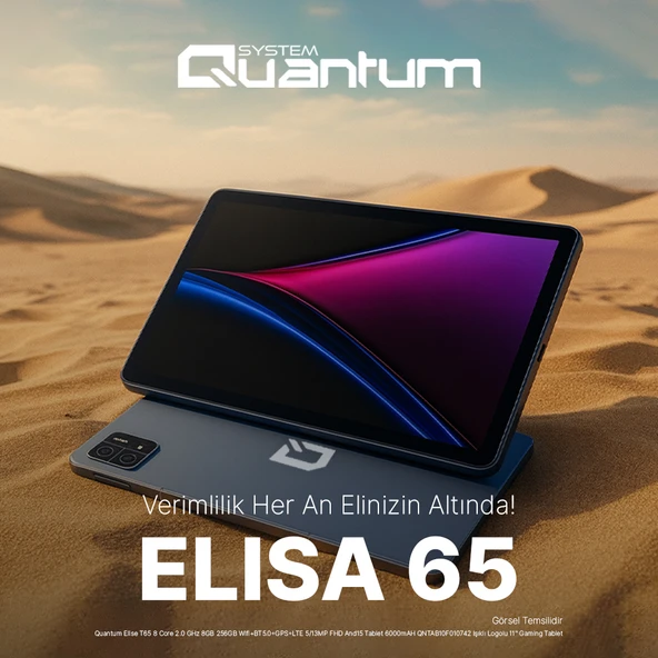 Quantum Elise T65 8 Core 2.0 GHz 8GB 256GB LTE FHD Android 11" Tablet ürün görseli 1