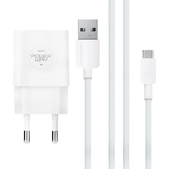 Powerway X-171 Micro USB 2.1 Amper Şarj Aleti-Kablo ürün görseli 1
