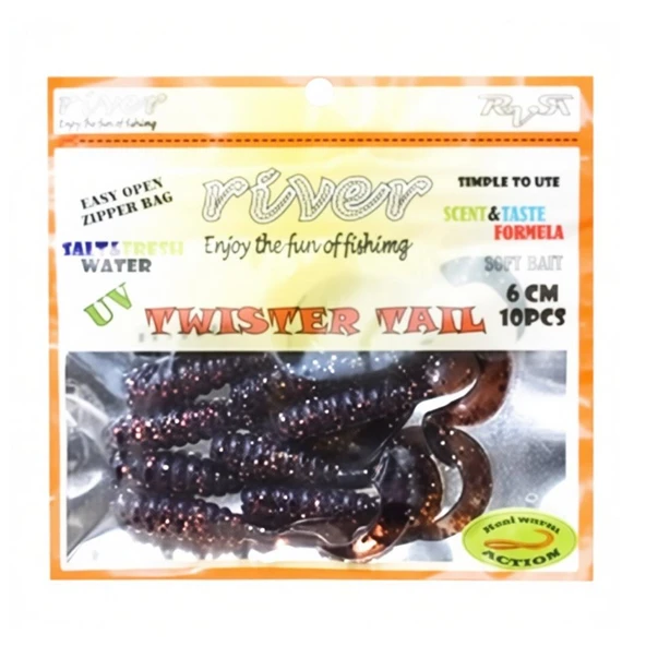 River Twister Tail Sandworm 6cm Silikon Yem - Resim 9