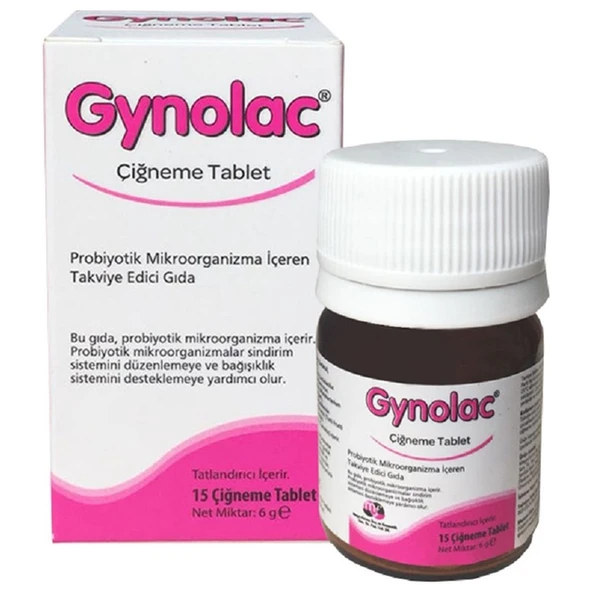 Mega Farma Gynolac Probiyotik 15 Çiğneme Tablet ürün görseli 1