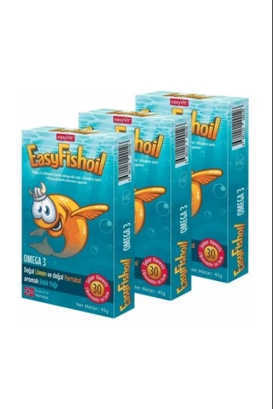 EasyFishoil Çocuk Portakal Aromalı 30 Çiğneme Tablet 3 Adet ürün görseli 1
