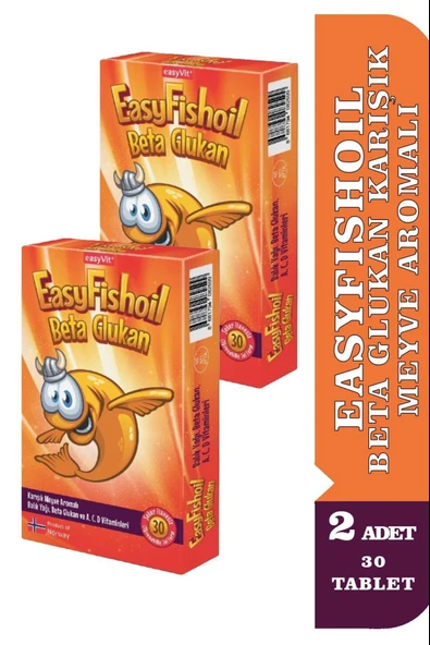 EasyFishoil Beta Glukan Çiğnenebilir 30 Jel Tablet 2 Adet ürün görseli 1