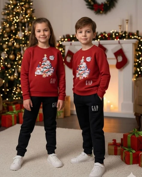 Cg Kids Kuromi Noel temalı 3 iplik şardonlu Alt Üst Takım Süper Kalite Kumaş ürün görseli 1