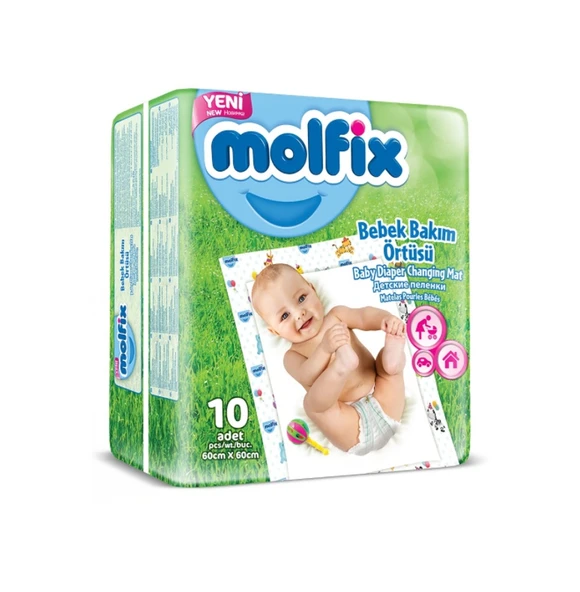 Molfix Bebek Bakım Örtüsü 60 x 60 CM 8 x 10 Adet Çok Renkli ürün görseli 1