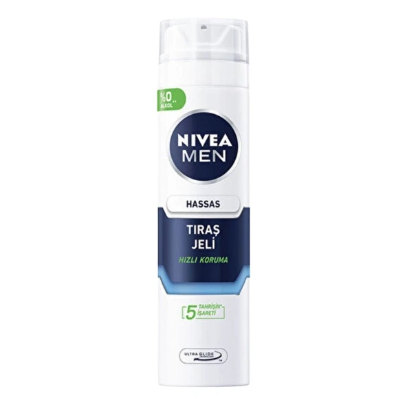 NIVEA Men Hassas Tıraş Jeli 200ml, Hassas Ciltlere Özel Hızlı Koruma, , ürün görseli 1