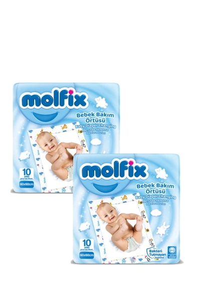 Molfix Bebek Bakım Örtüsü 60x60 Cm 10 Adet X 2 Paket ürün görseli 1