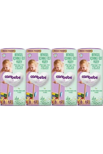 Canbebe Bebek Bezi Beden:6 (15-27KG) Exstra Large 248 Adet Mega Avantaj Fırsat Pk ürün görseli 1