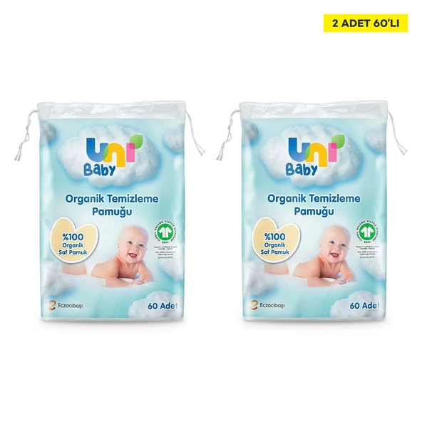 Uni Baby Bebek Temizleme Pamuğu 60'lı X 2 Adet ürün görseli 1